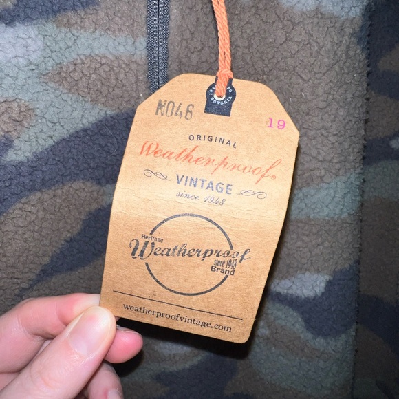 Weatherproof Vintage light camo fleece sweatshirt half zip. Size L. - Picture 2 of 4
